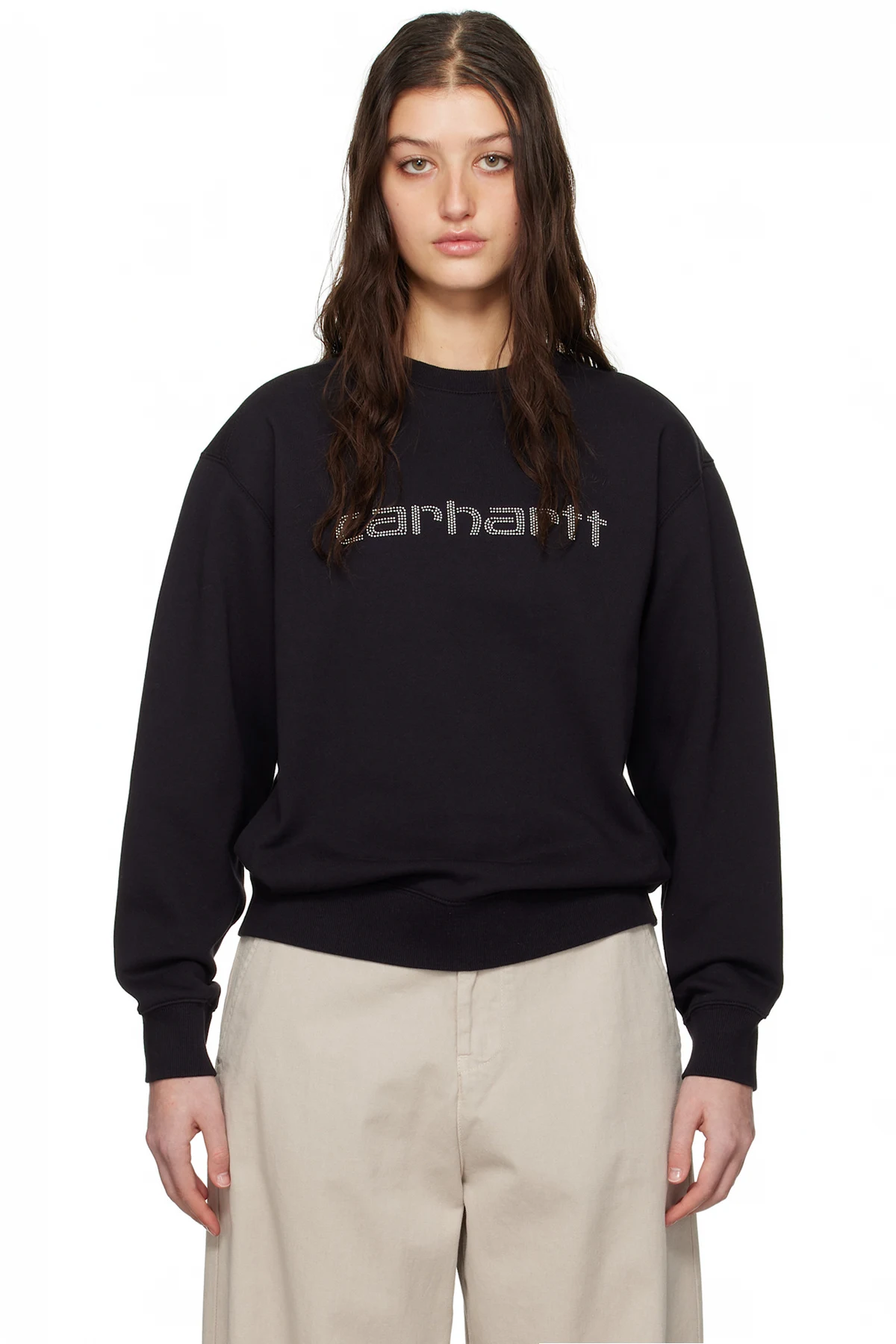 Black Rivet Script Sweatshirt