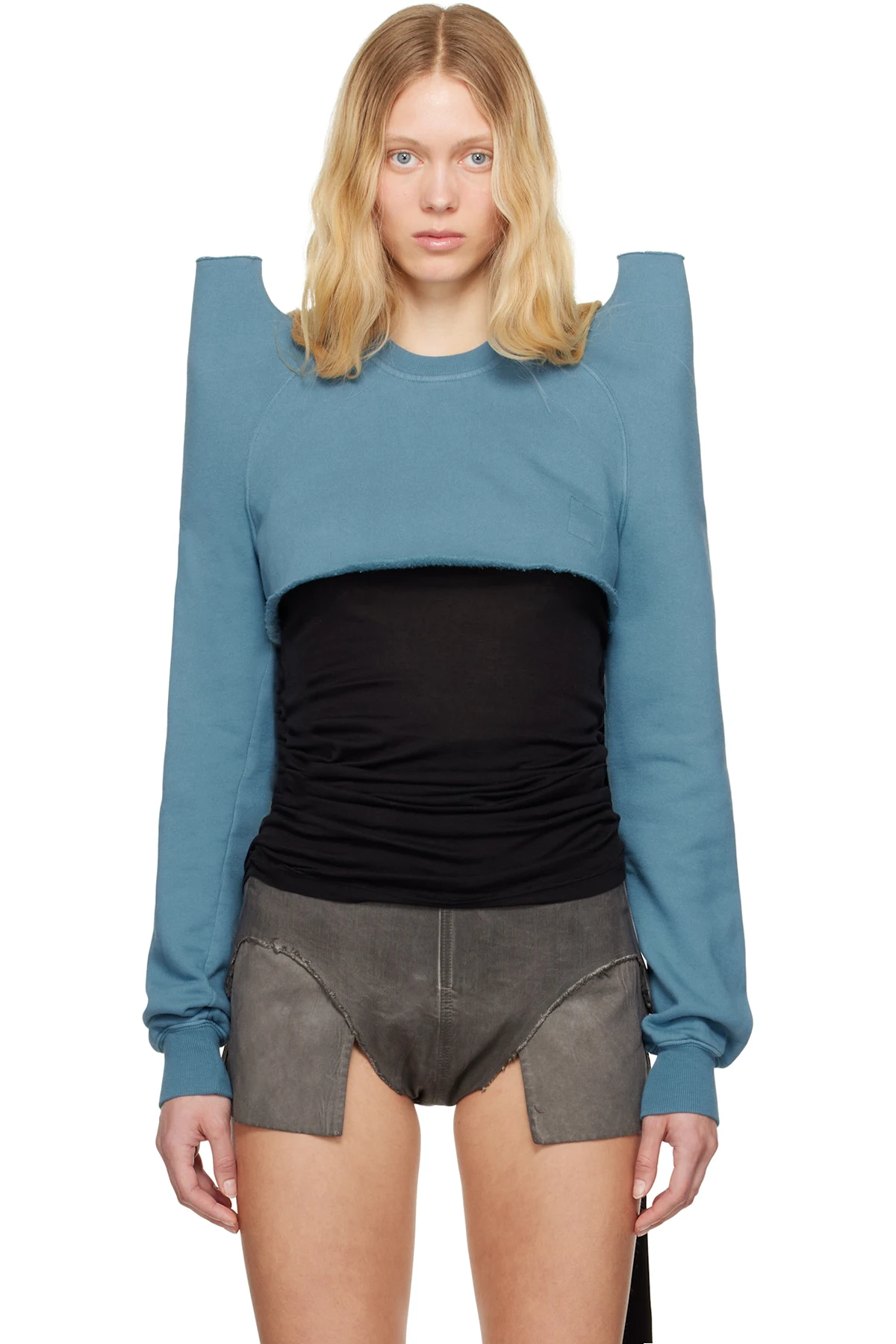 Blue Hollywood Cropped Tecsweat Sweatshirt