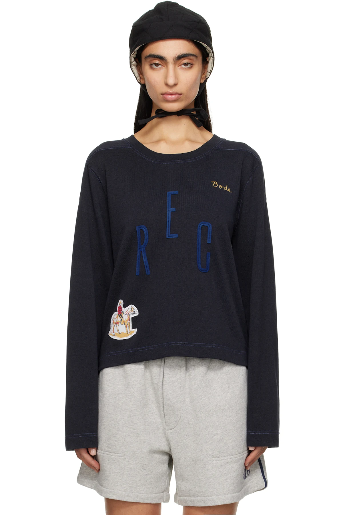 Navy 'Rec' Pullover Sweatshirt