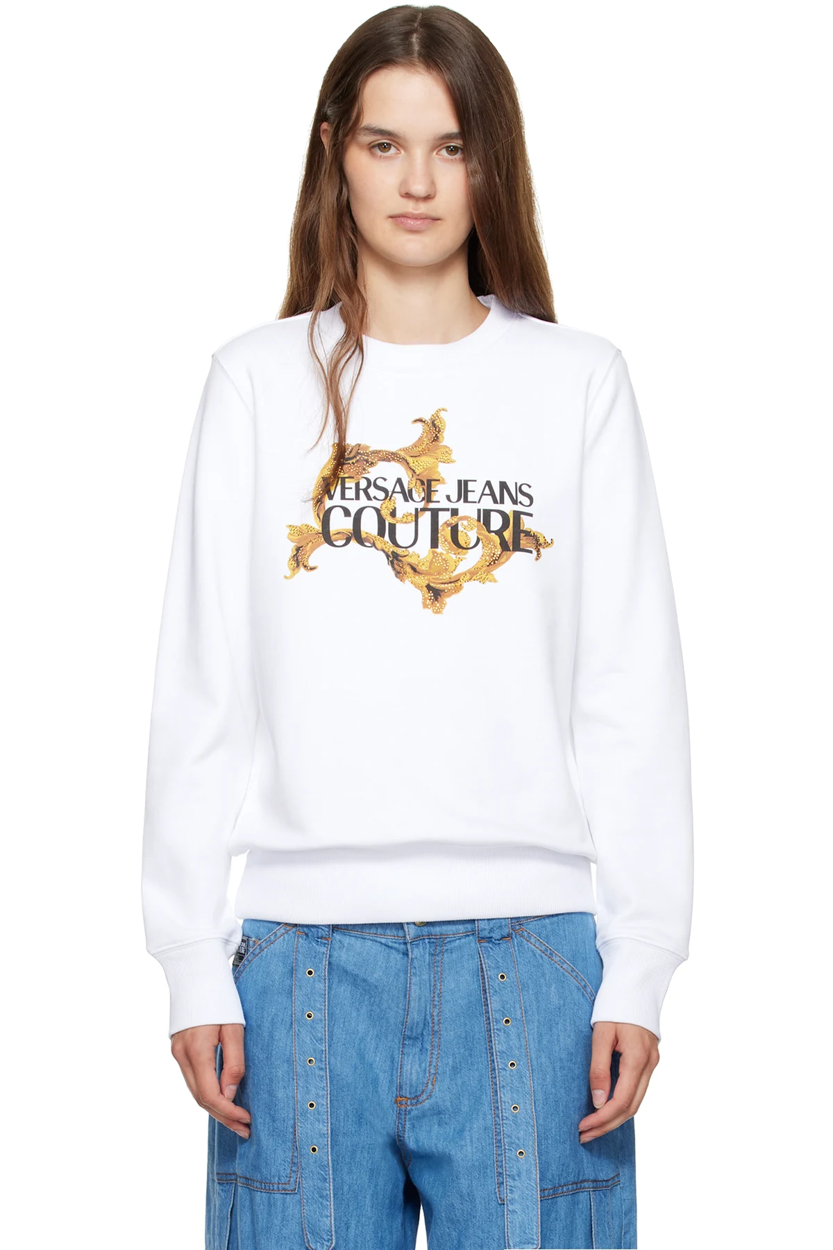 White Screen-Printed Sweatshirt