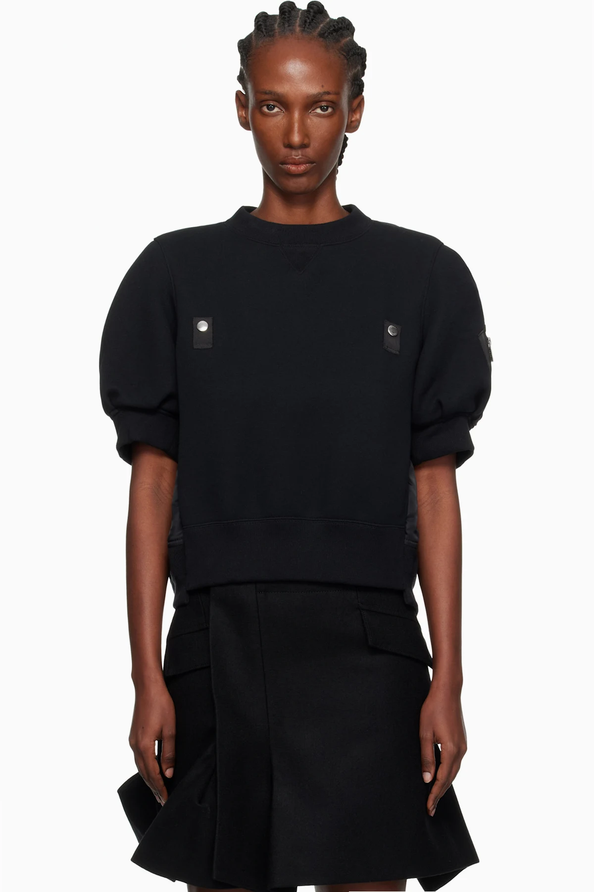 Black Sponge x Nylon Twill Sweatshirt