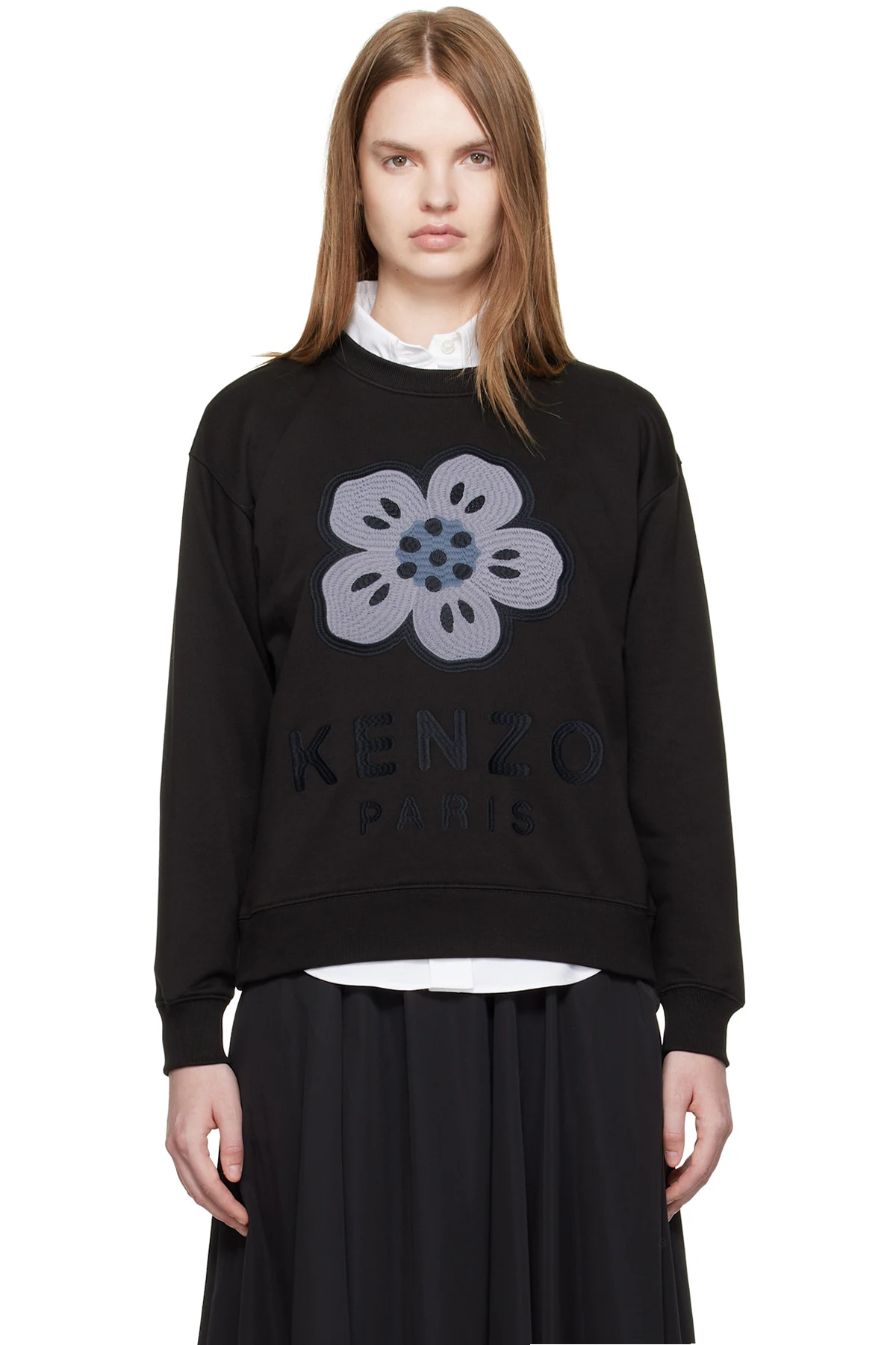 Black Kenzo Paris 'Boke Flower' Embroidered Sweatshirt