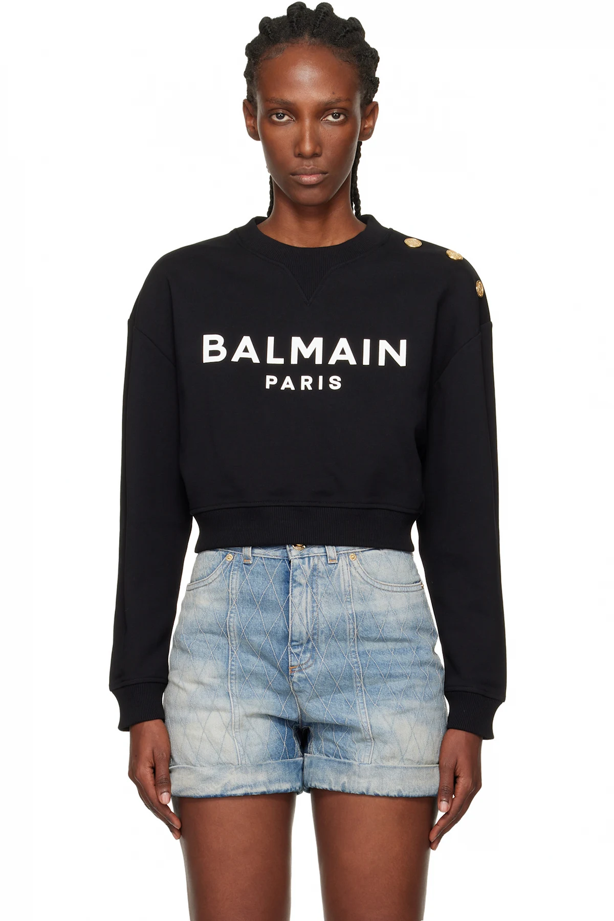Black Printed 'Balmain Paris' Sweatshirt