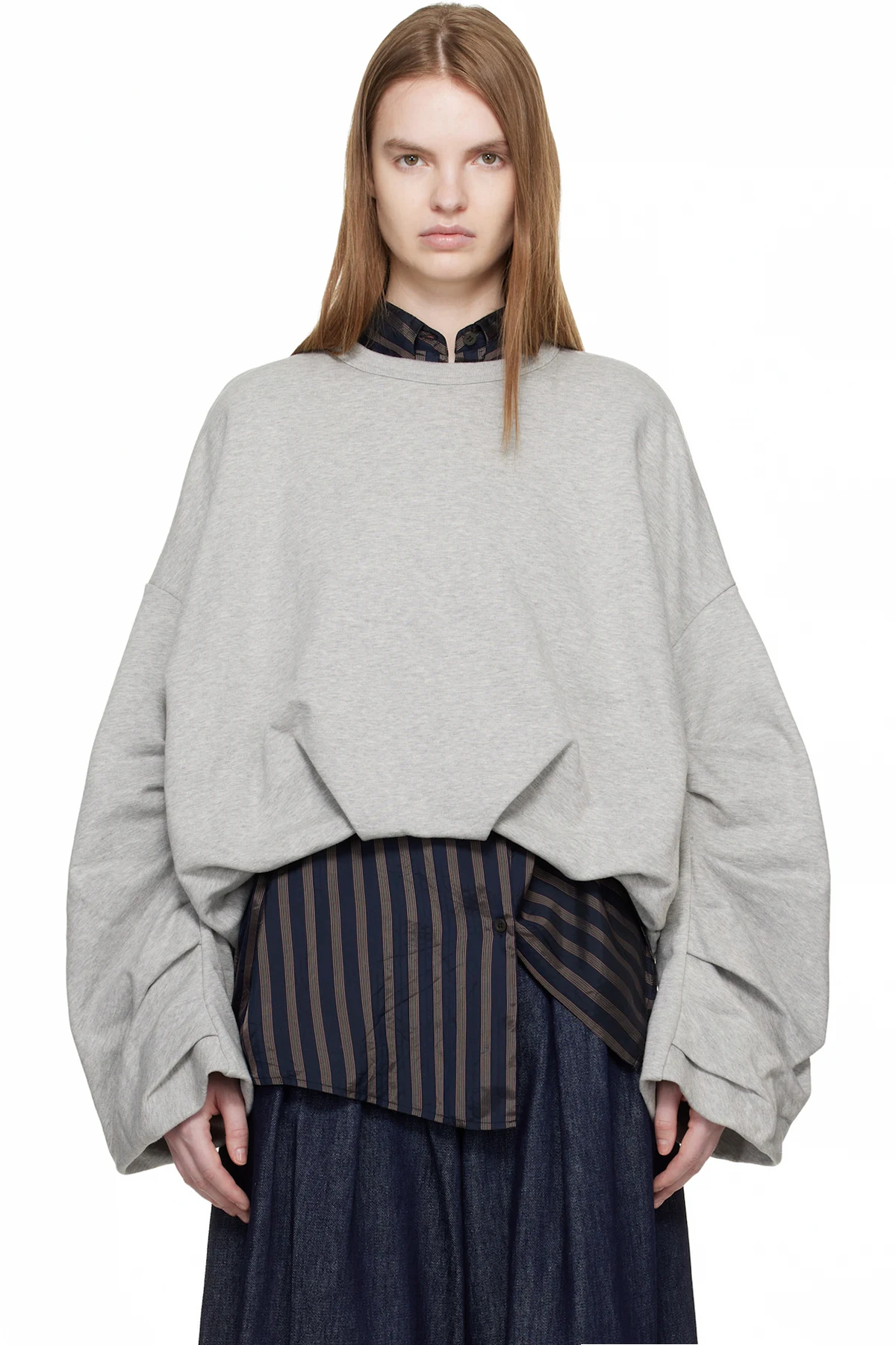 Gray Draped Sweatshirt