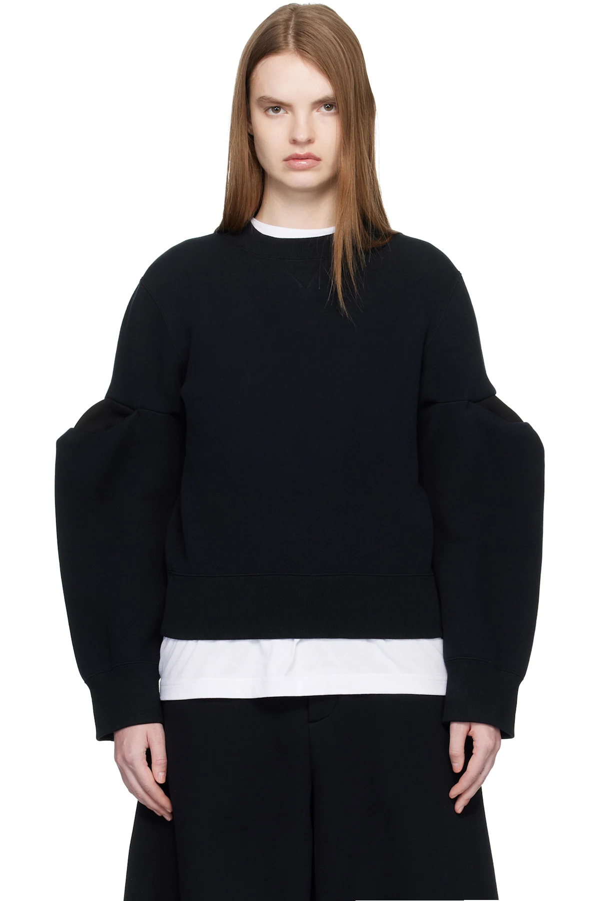 Black Sponge Sweat Pullover Sweatshirt