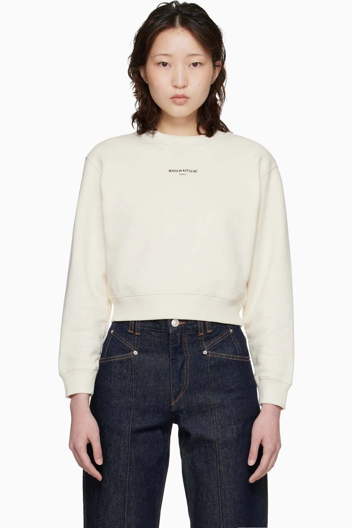 Off-White 'Maison Kitsuné Paris' Cropped Sweatshirt