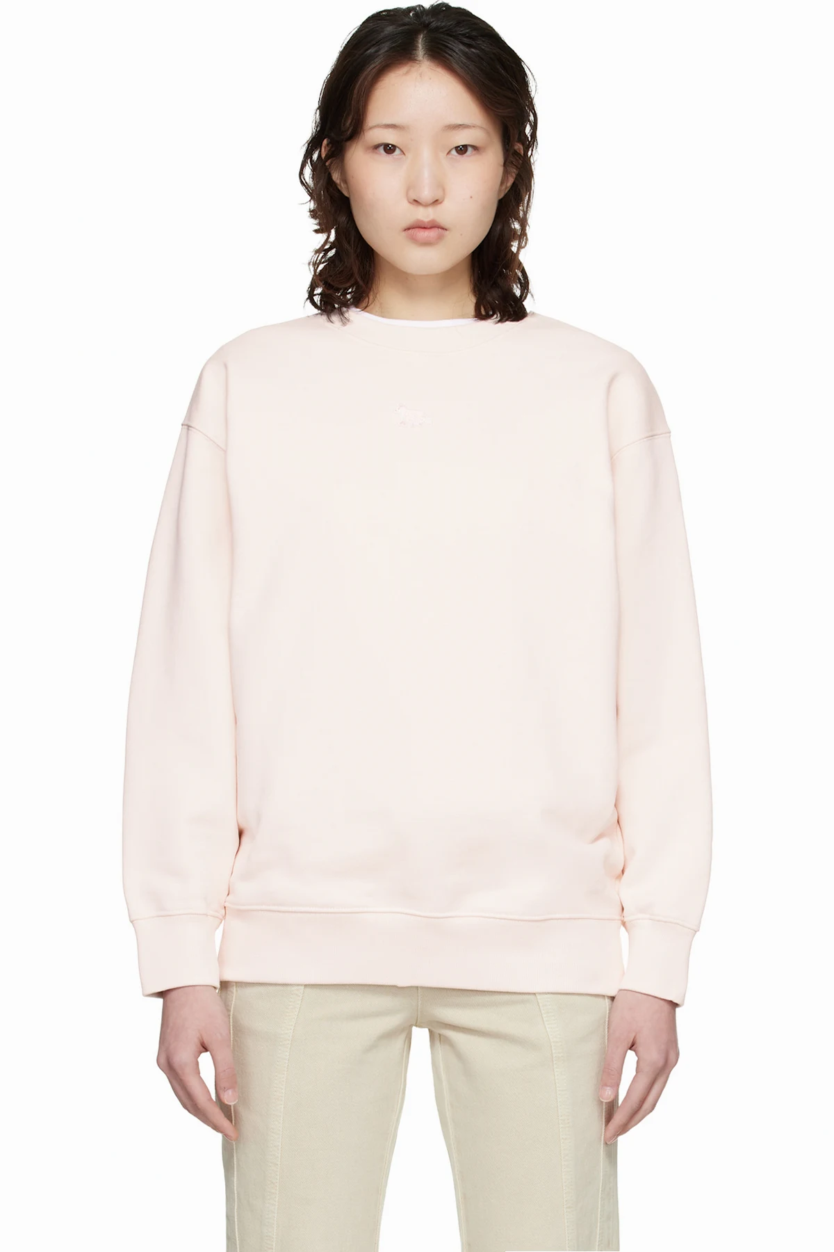 Pink Baby Fox Oversize Sweatshirt