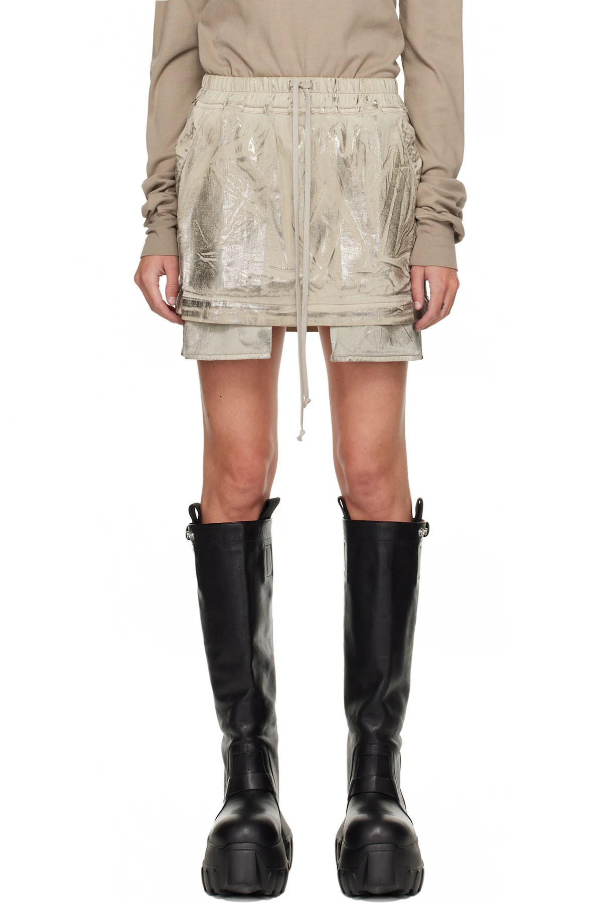 Silver Concordians Fog Denim Miniskirt