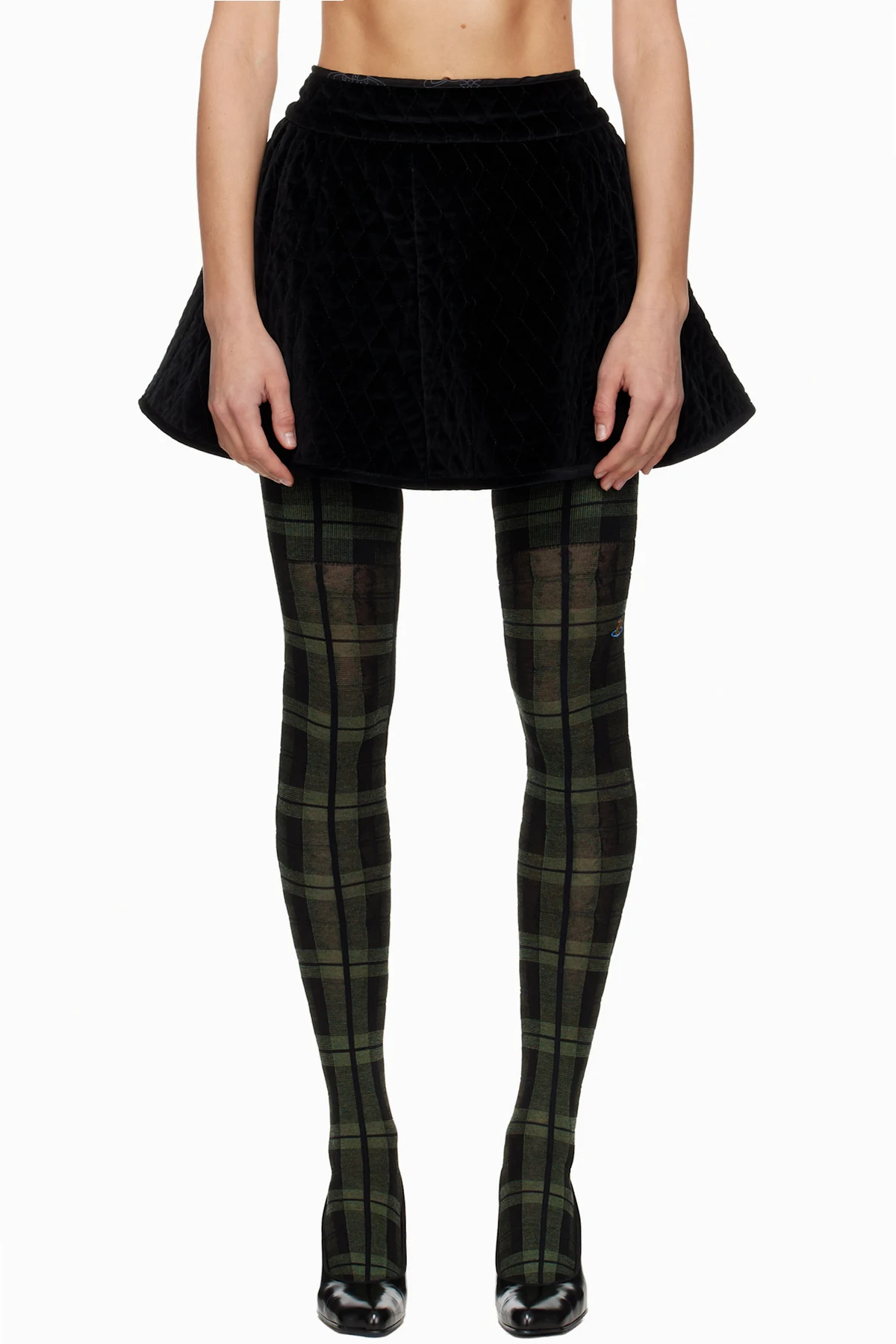 Black Quilted Miniskirt