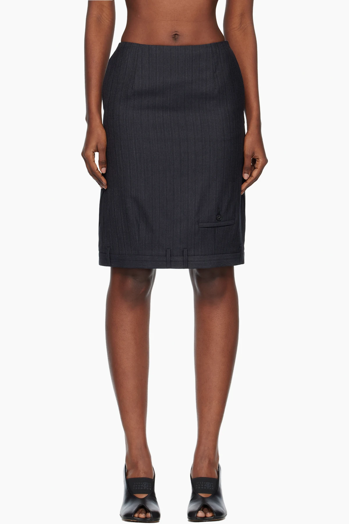 Black Virgin Wool Miniskirt