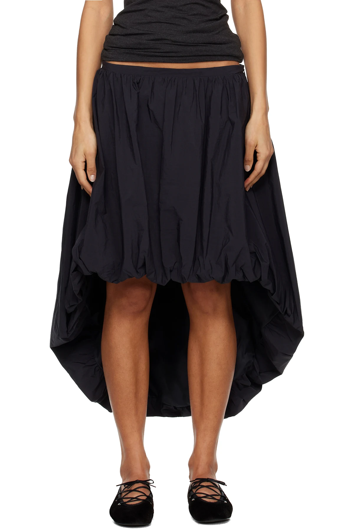 Black Fanquir Midi Skirt