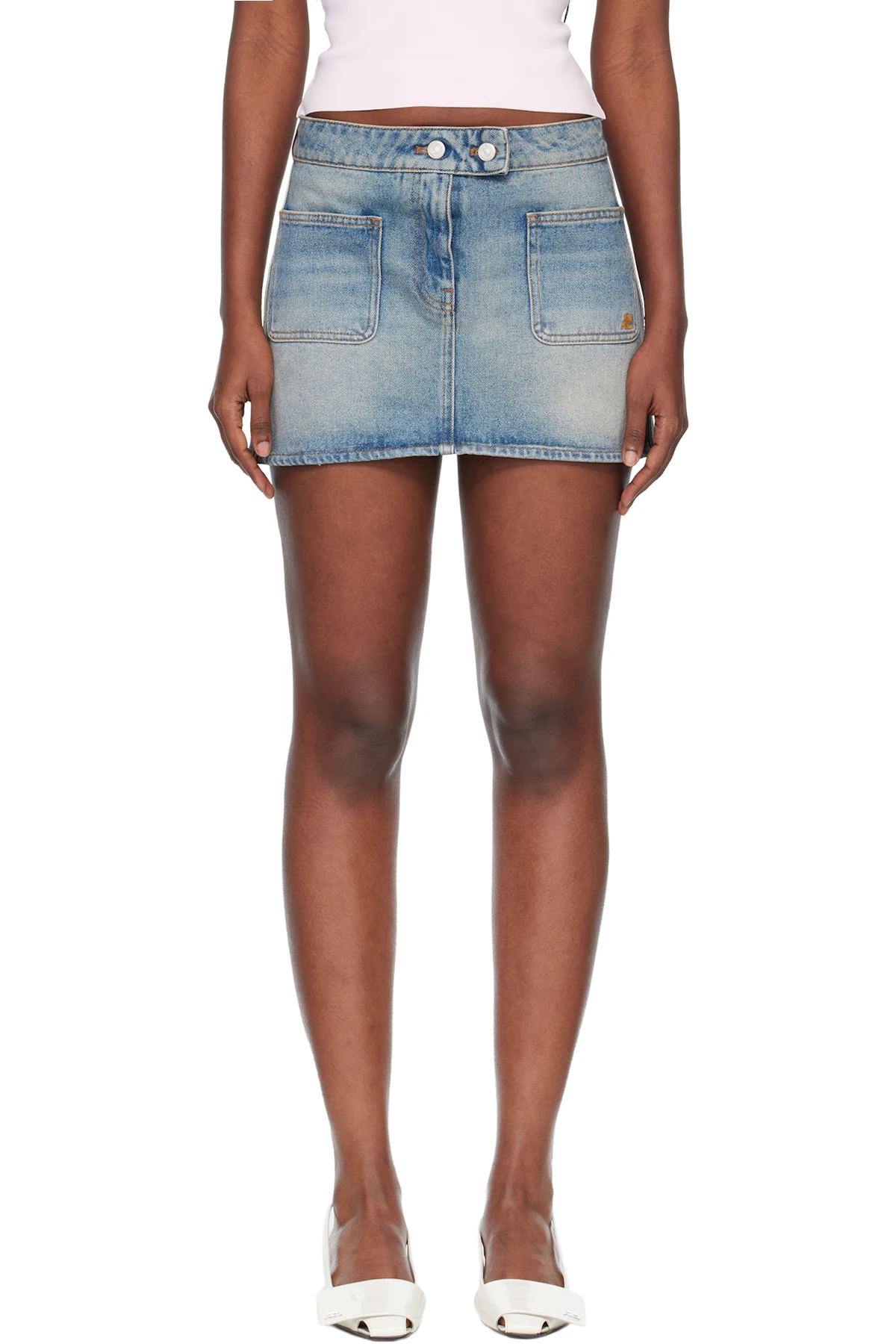 Blue Signature Denim Miniskirt