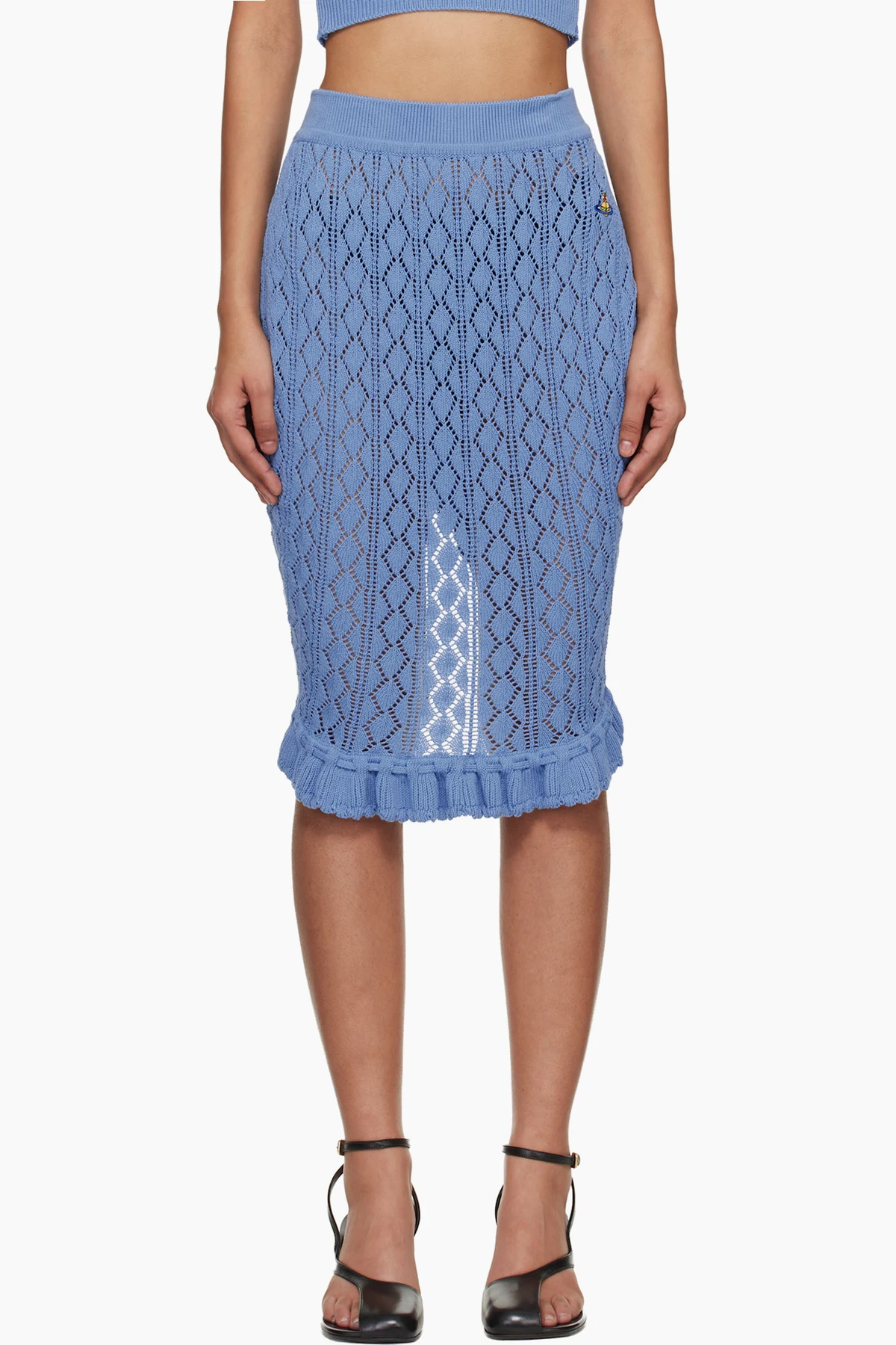 Blue Ella Midi Skirt