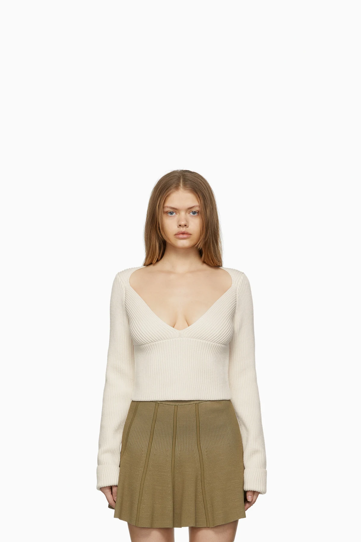 Beige Kold V-Neck Sweater