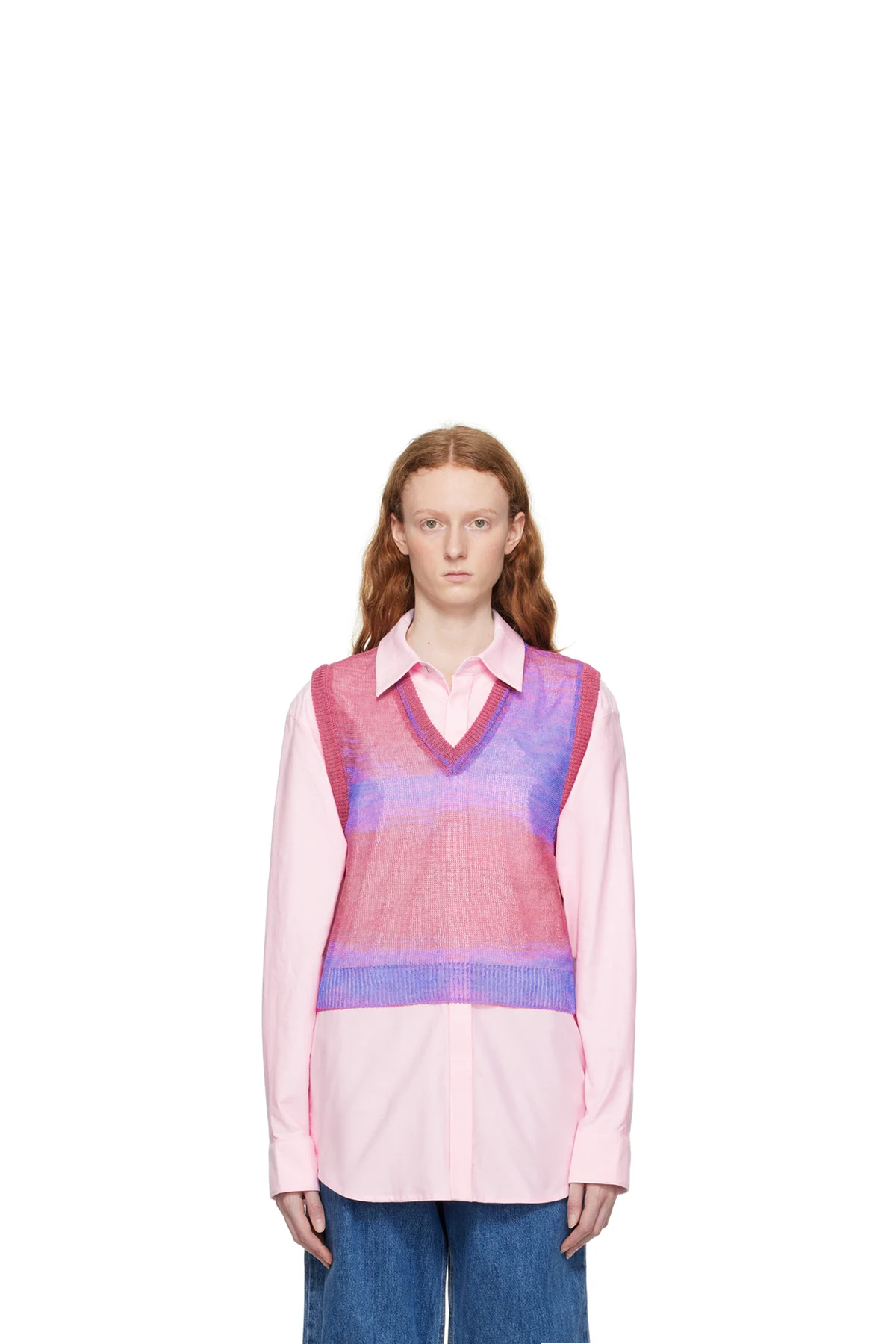 Pink Gradient Stripe Vest