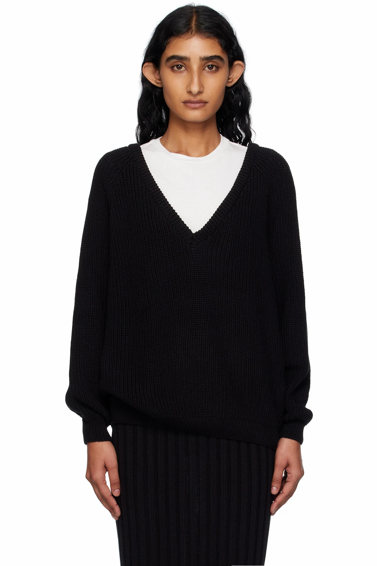 Black Danube V-Neck Sweater