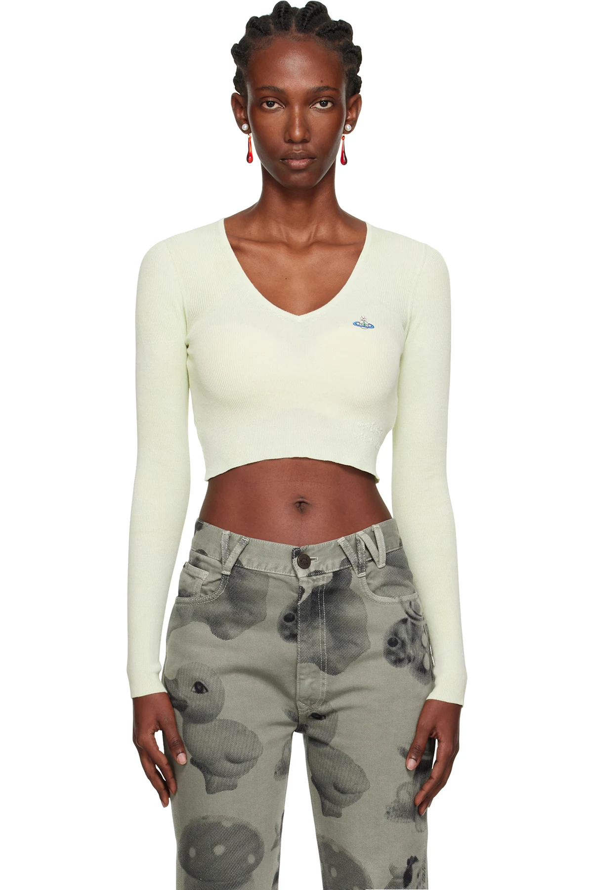 Green Bea Cropped Sweater