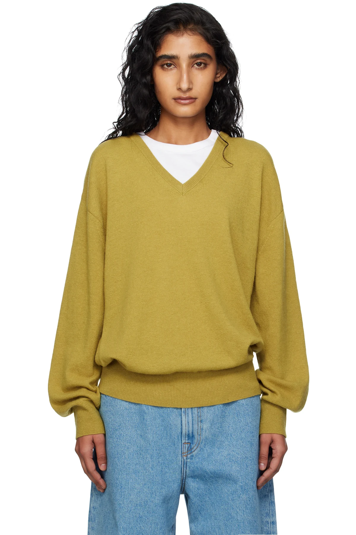 Green Puno V-Neck Sweater
