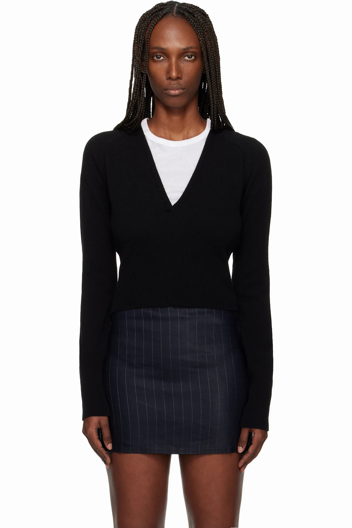 Black Sharp V-Neck Sweater