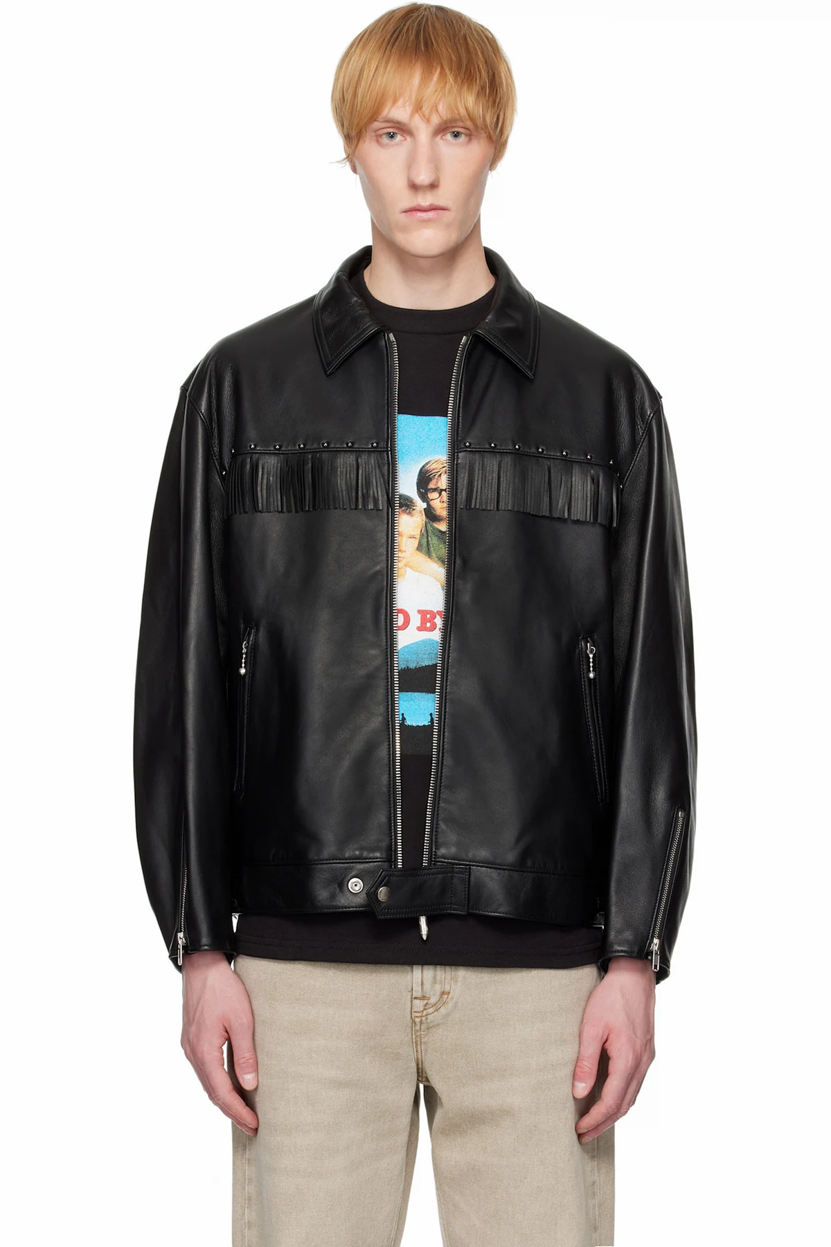 Black WOLF'S HEAD Edition Single Riders Leather Jacket