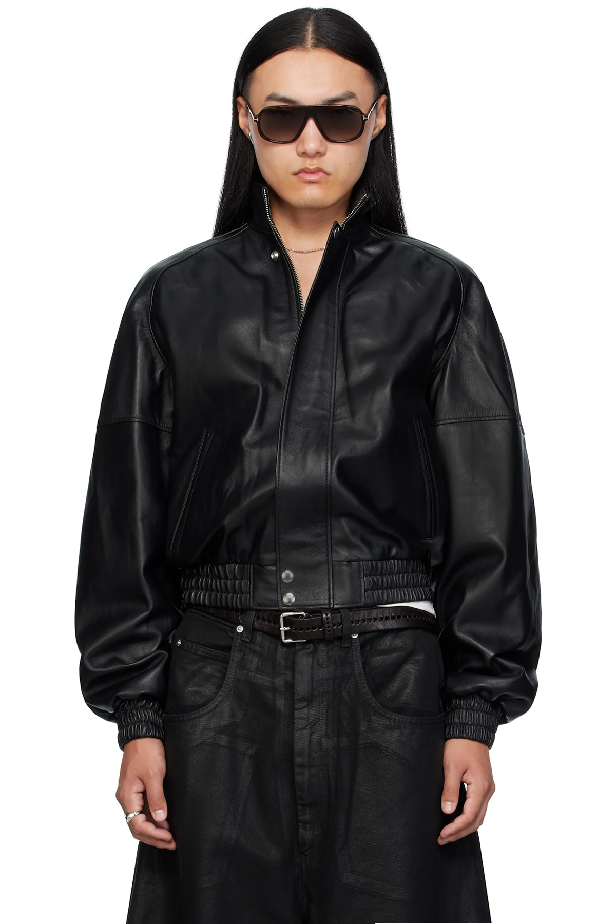 Black Blouson Leather Jacket