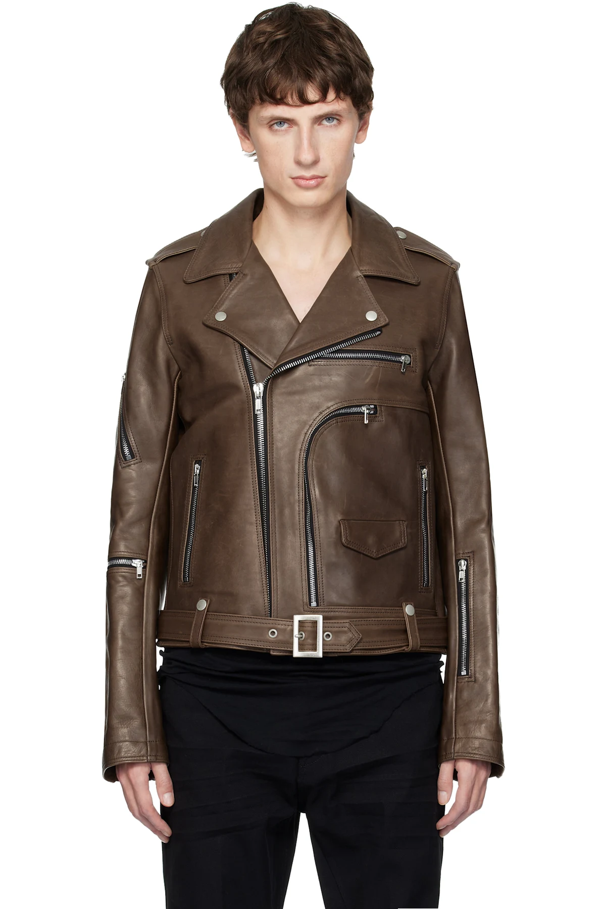 Brown Concordians Bauhaus Stooges Leather Jacket