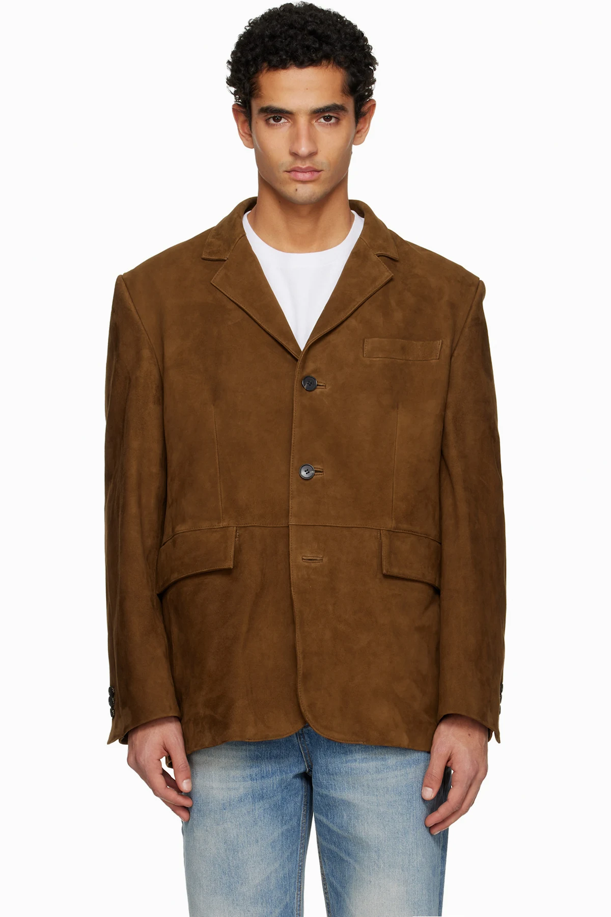 Brown Tailored Suede Jacket
