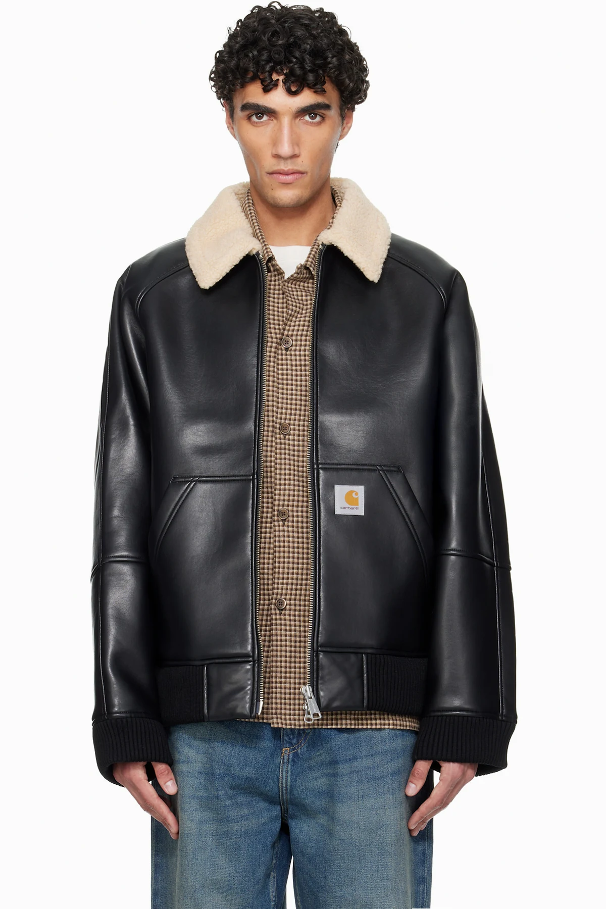 Black Shepton Faux-Leather Jacket