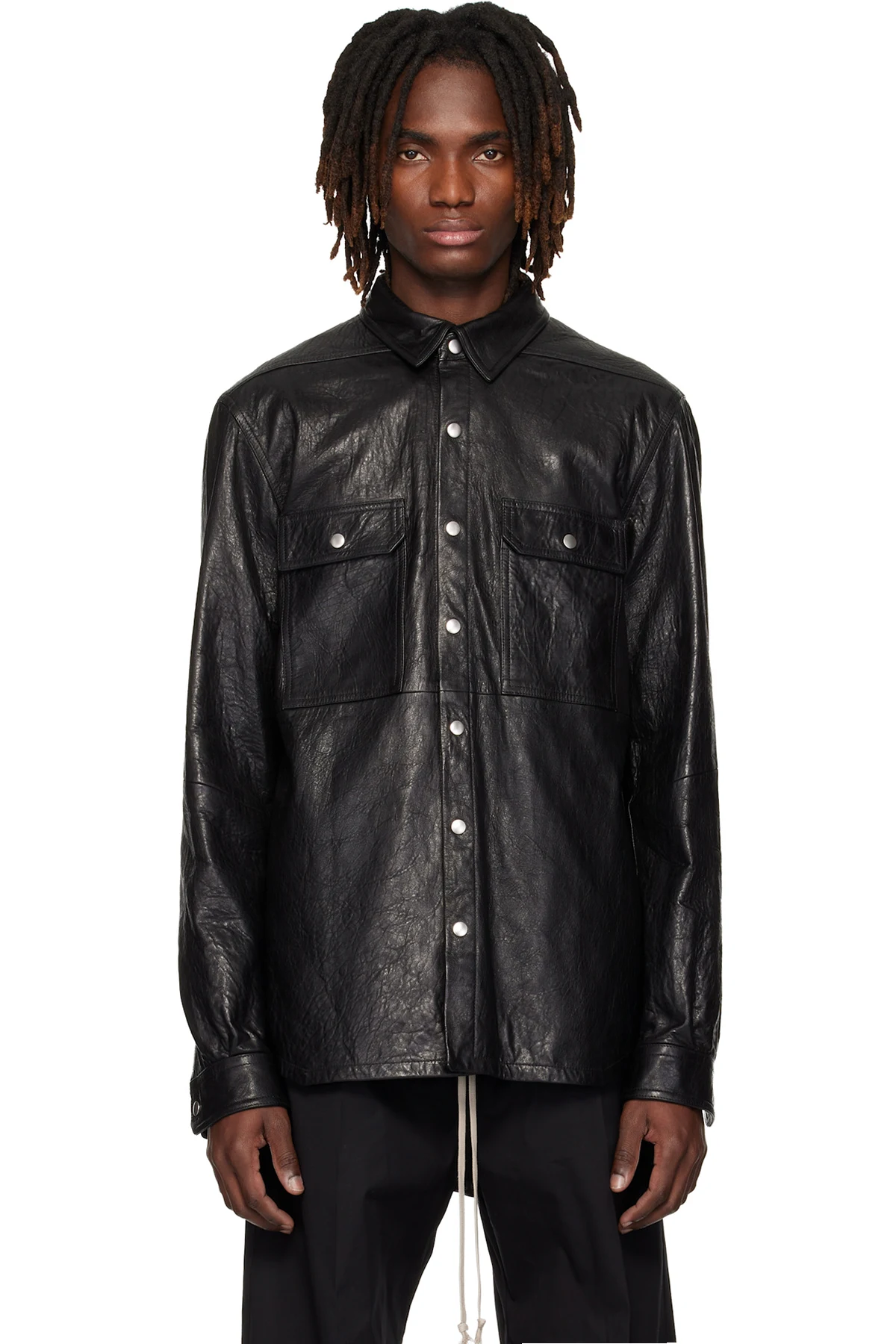 Black Temple Lambskin Outershirt