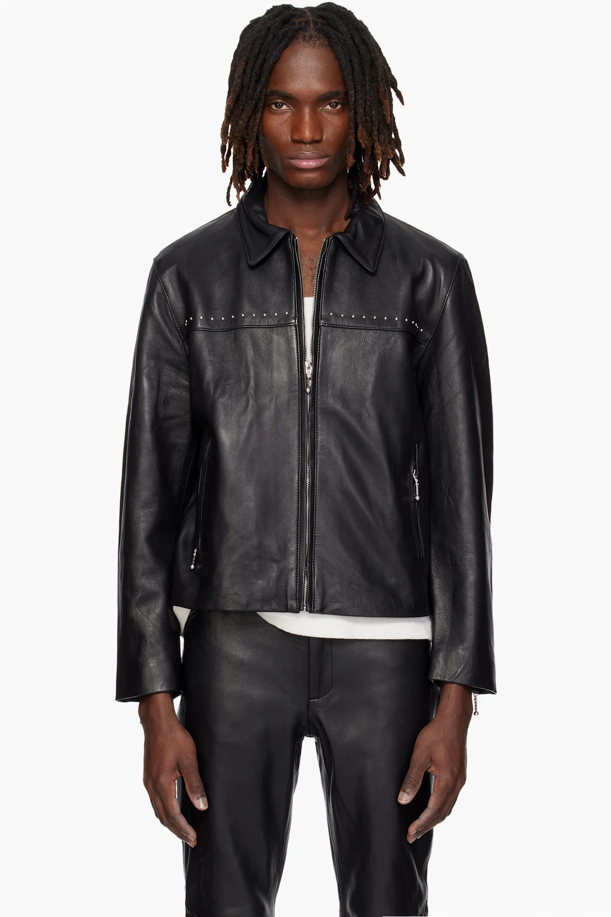 Black Studded Leather Jacket