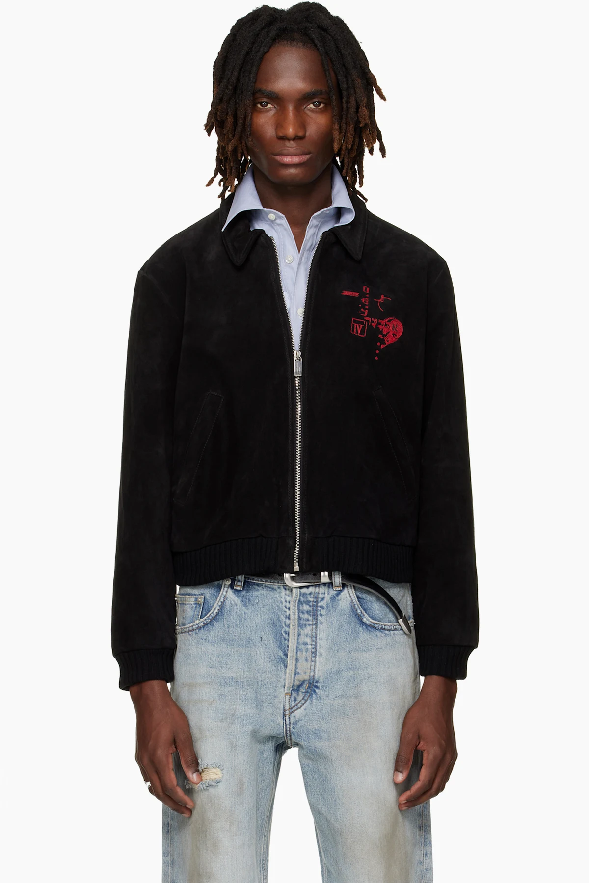 Black 'Constructivist' Suede Jacket