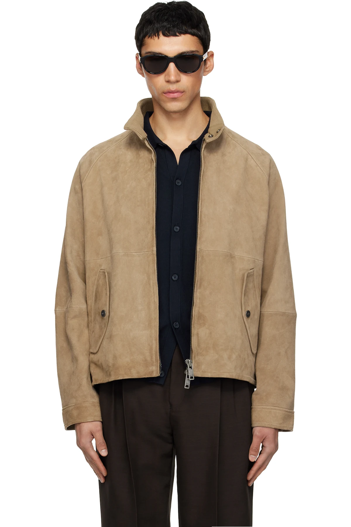 Tan Goatskin Suede Jacket