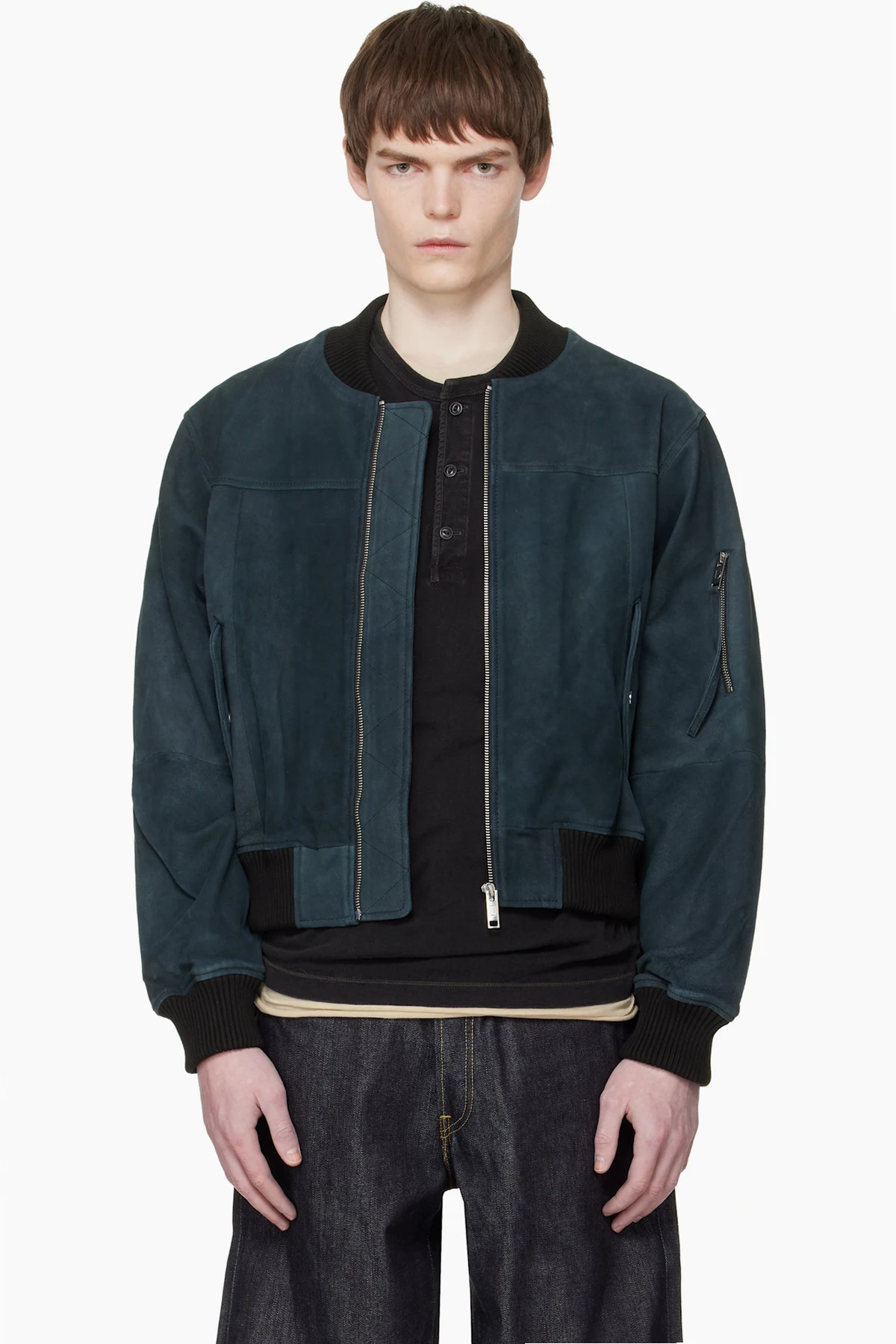 Black Bofinger Suede Bomber Jacket