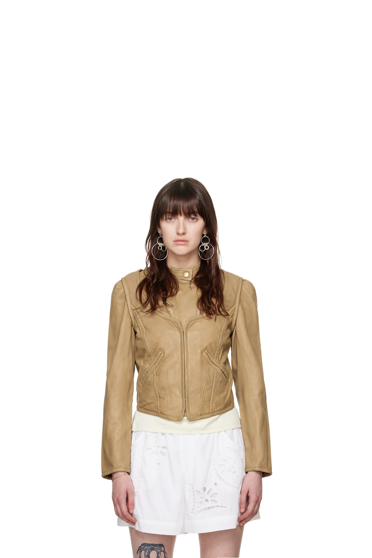 Tan Alexandra Leather Jacket