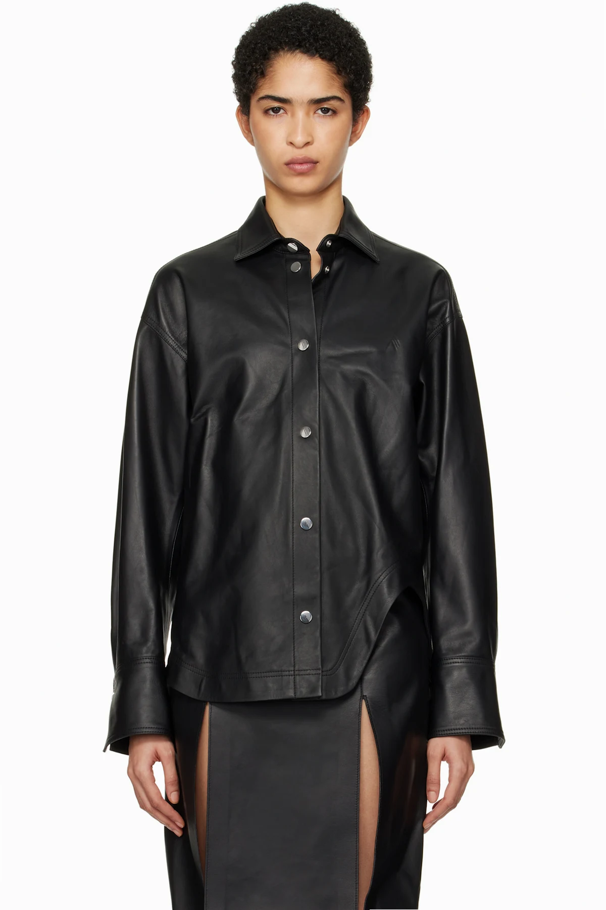 Black Eliza Leather Shirt