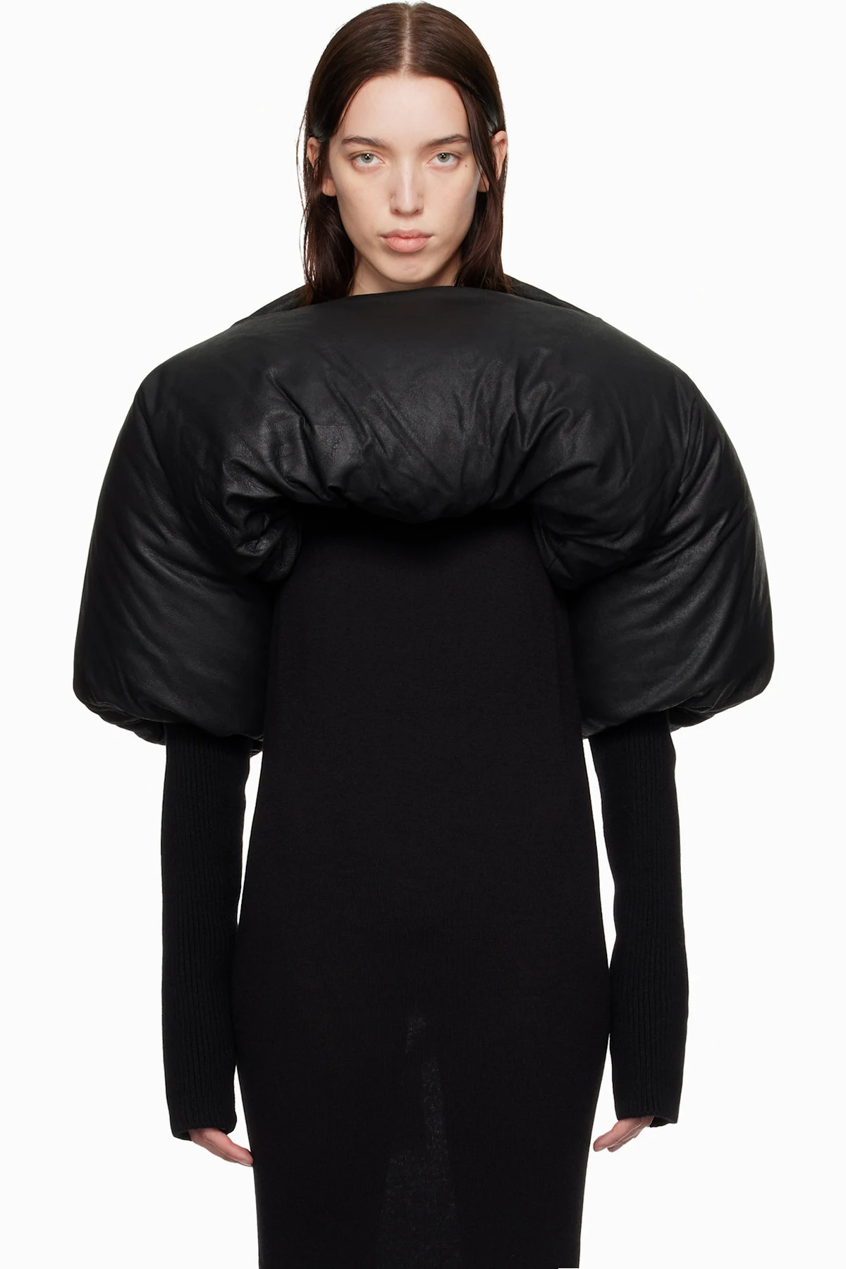 Black Porterville Duvetina Shroud Leather Down Jacket