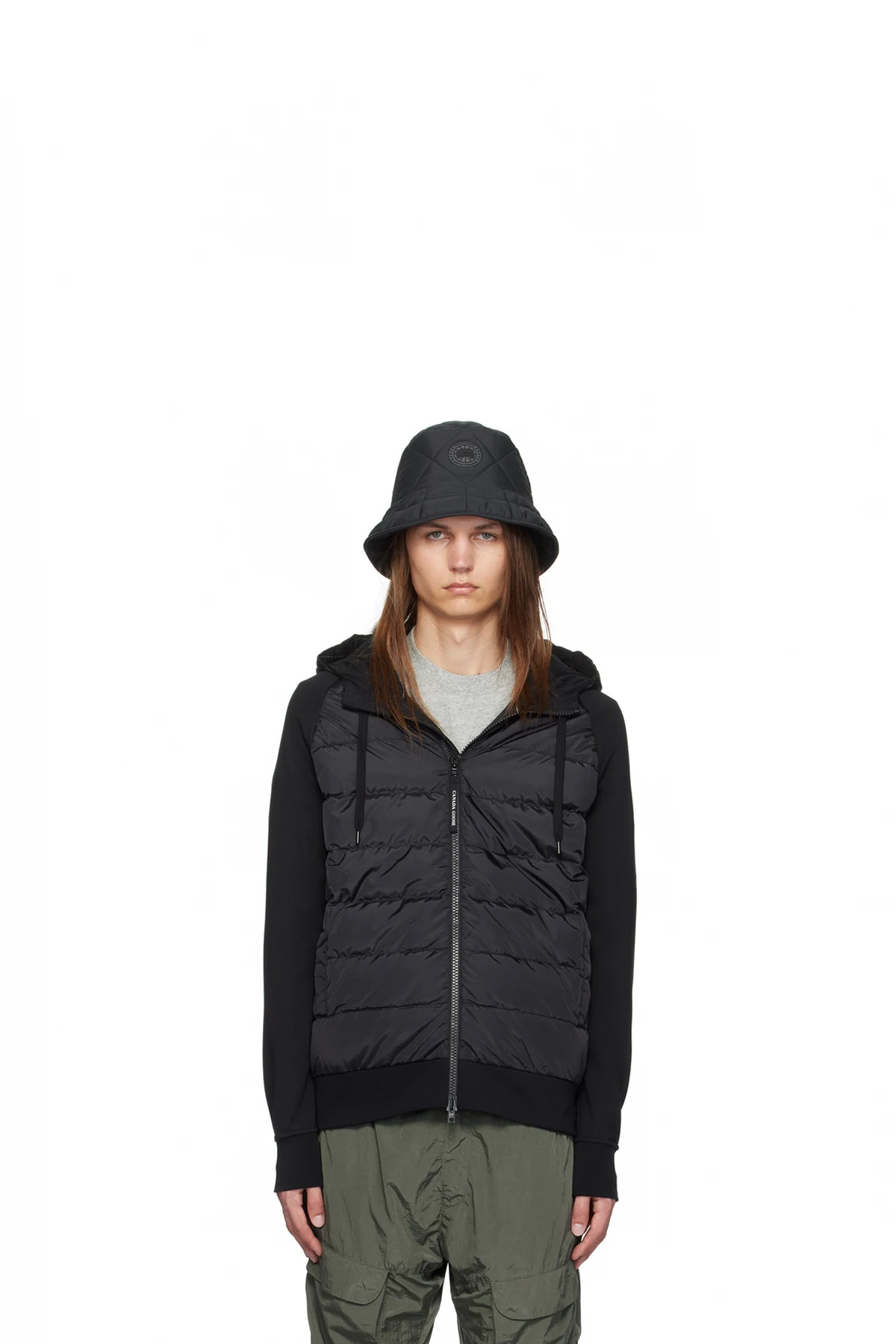 Black Hybridge Huron Zip Down Jacket
