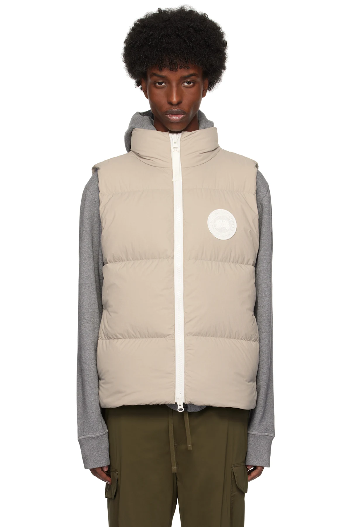 Beige White Label Lawrence Down Vest