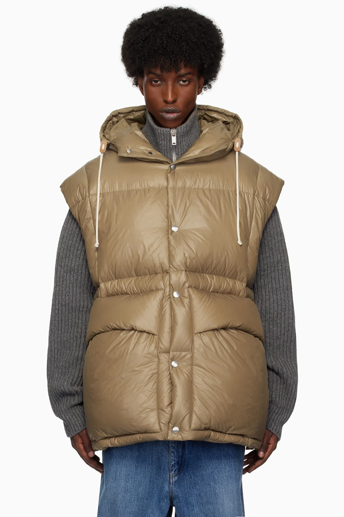 Brown Quilted Down Vest