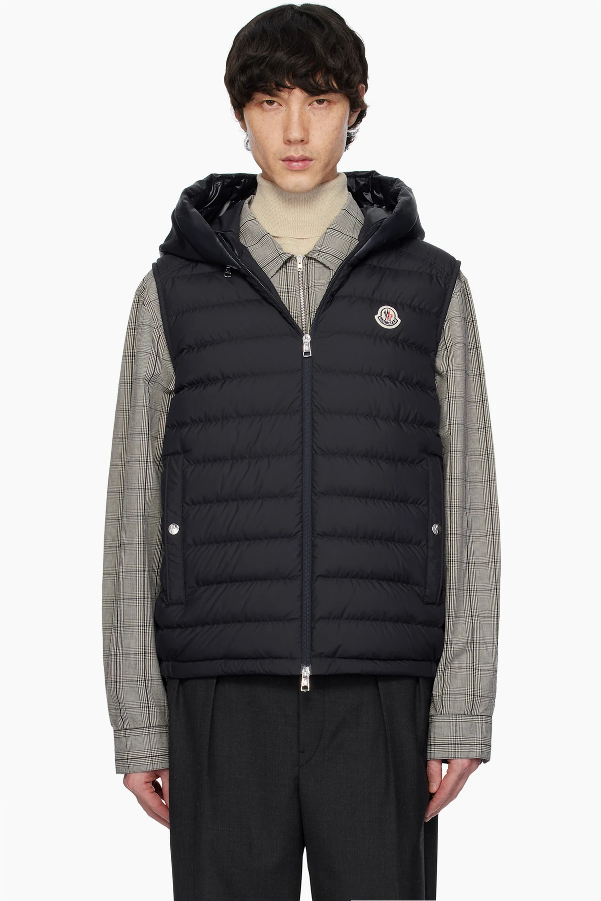 Navy Bourget Hooded Down Vest