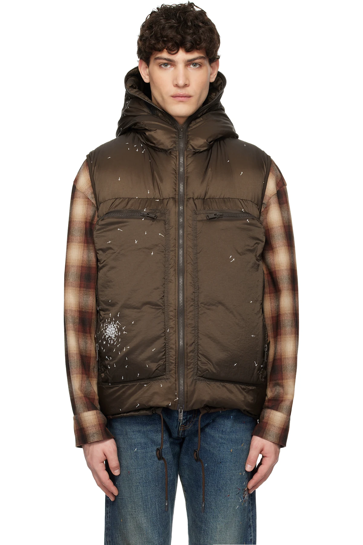 Brown Quilted Down Vest