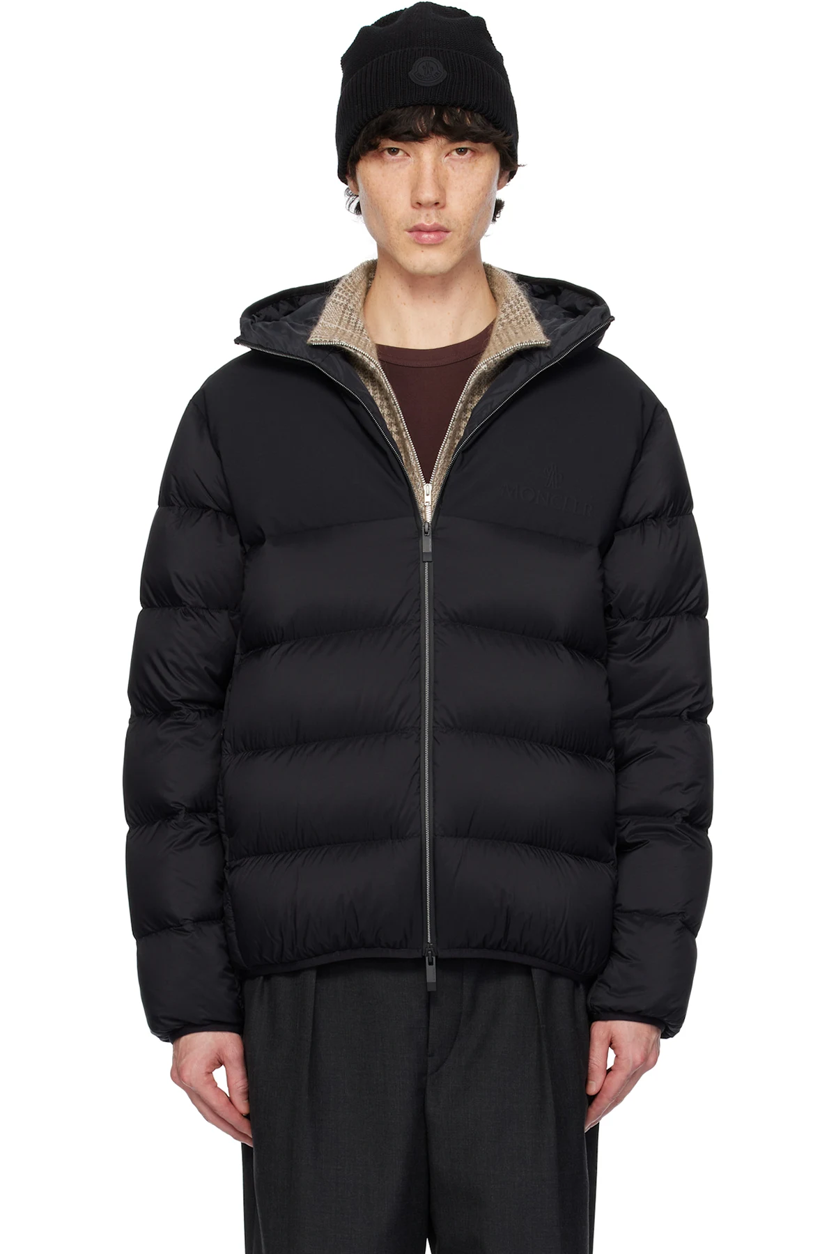 Black Veumont Hooded Short Down Jacket