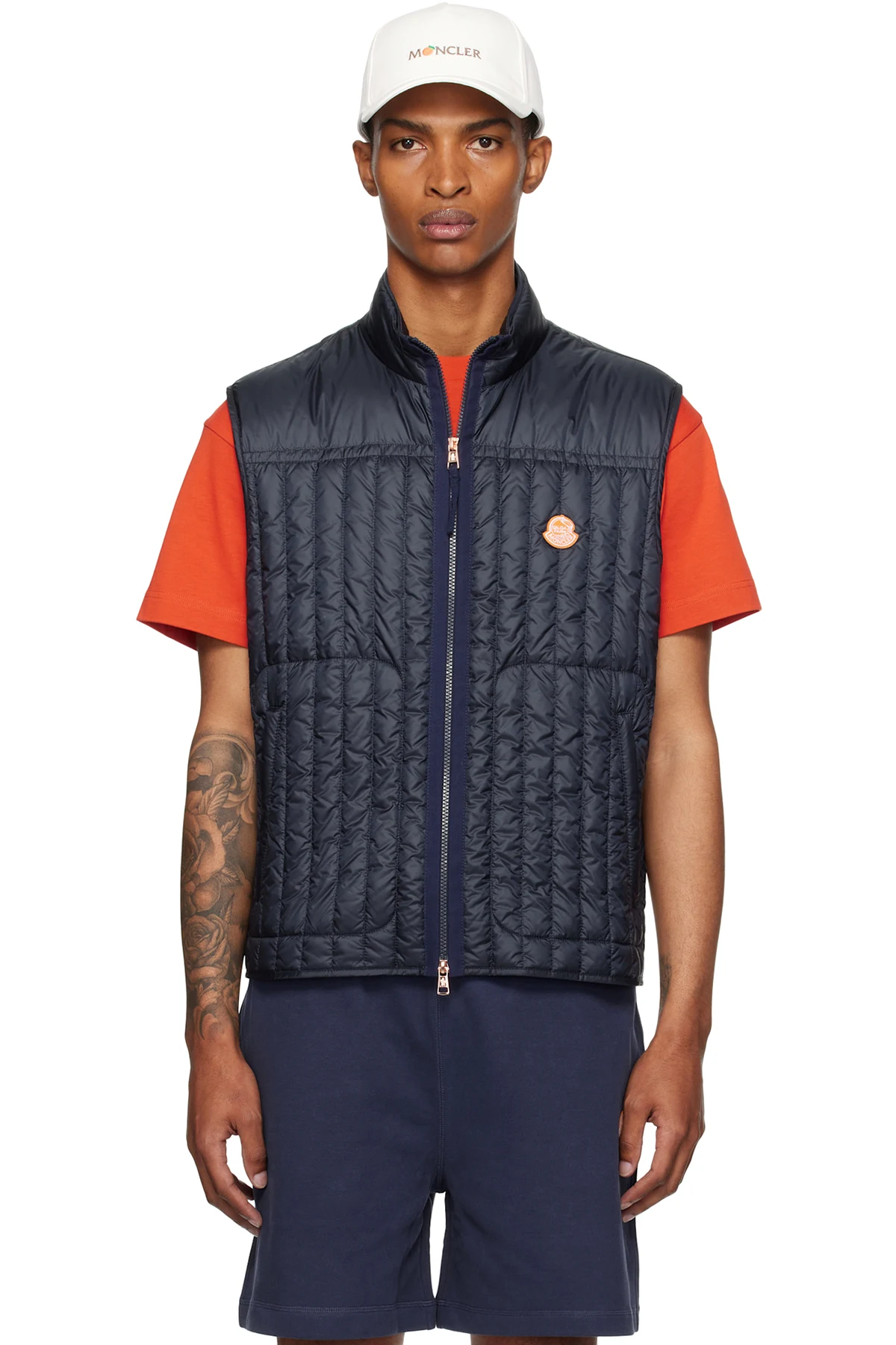 Moncler x Gilga Farm Navy Tangerine Down Vest