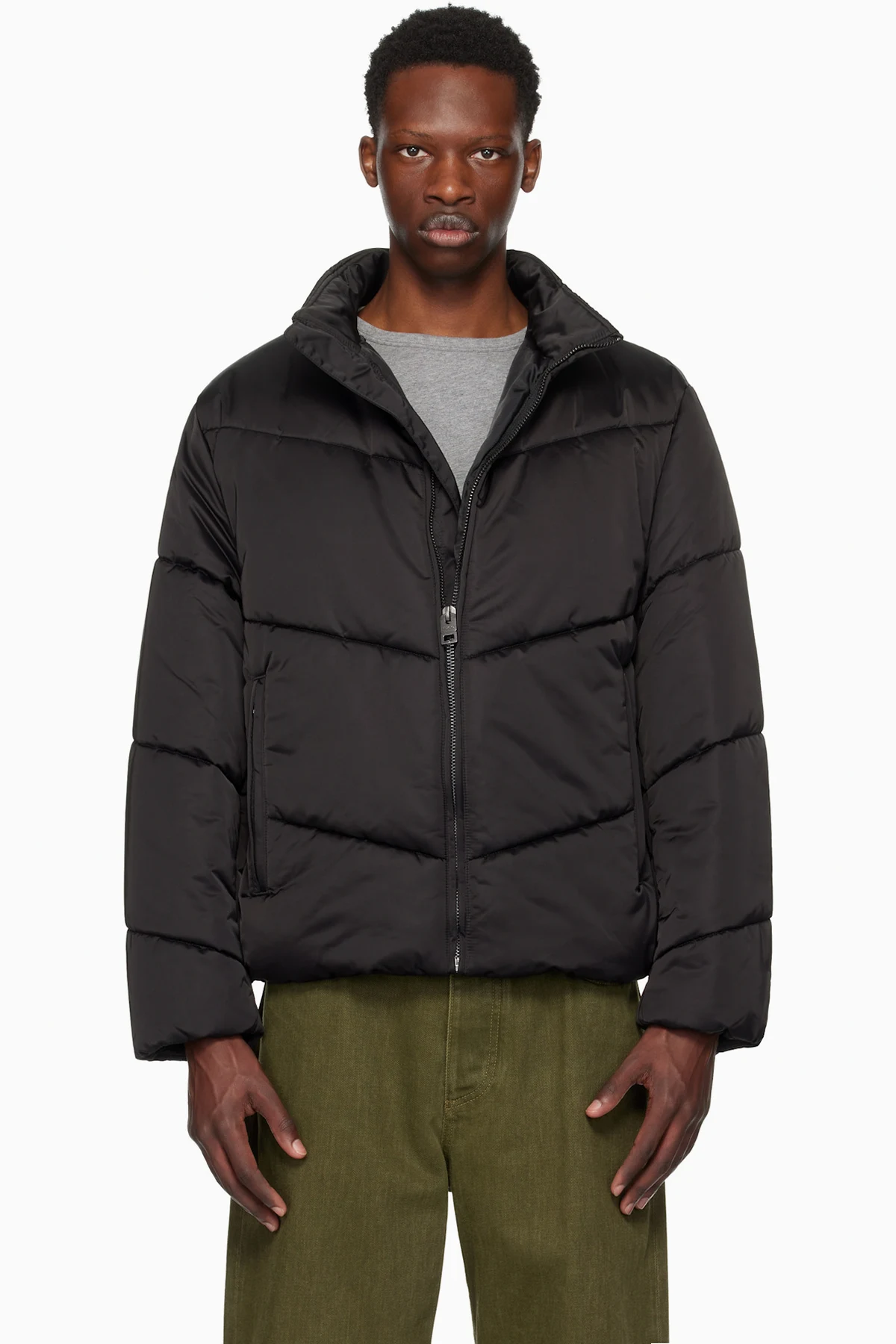 Black Water-Repellent Puffer Jacket