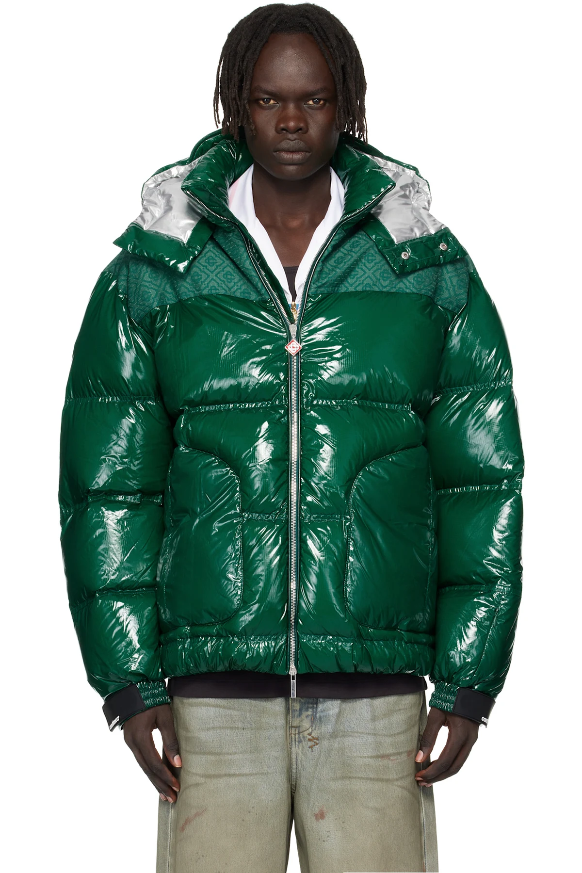 Green Nylon Down Jacket