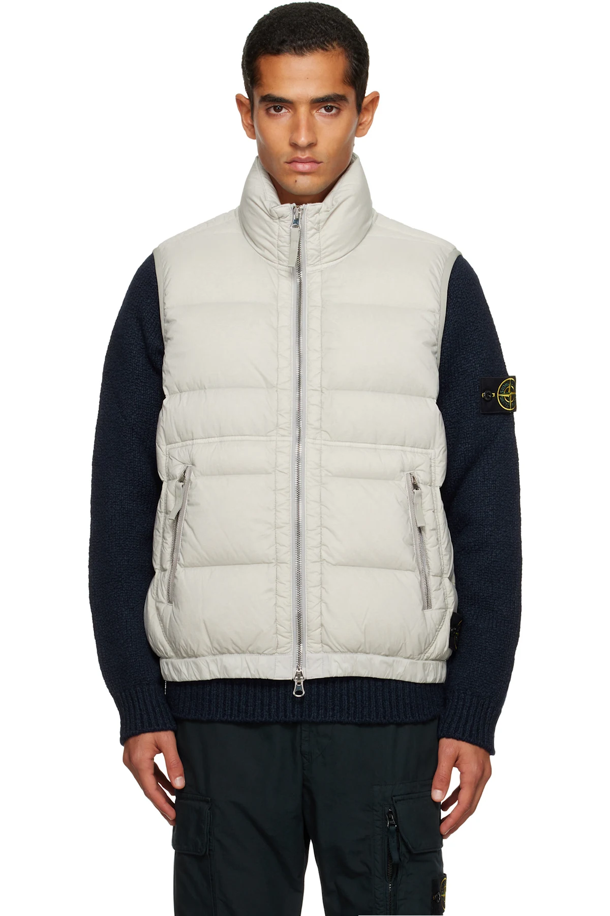 Taupe G100007 Loom Woven Chambers Nylon Down-TC Vest