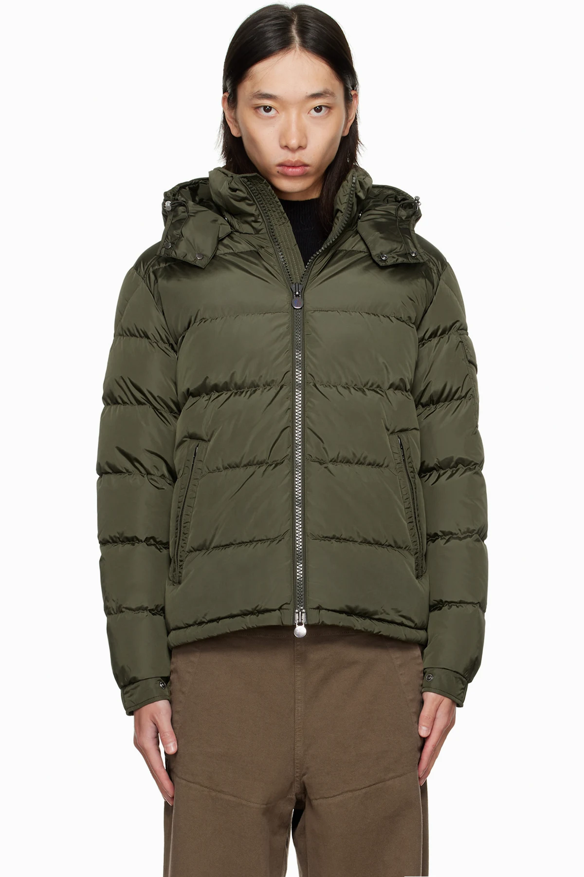 Khaki Maya Matte Short Down Jacket