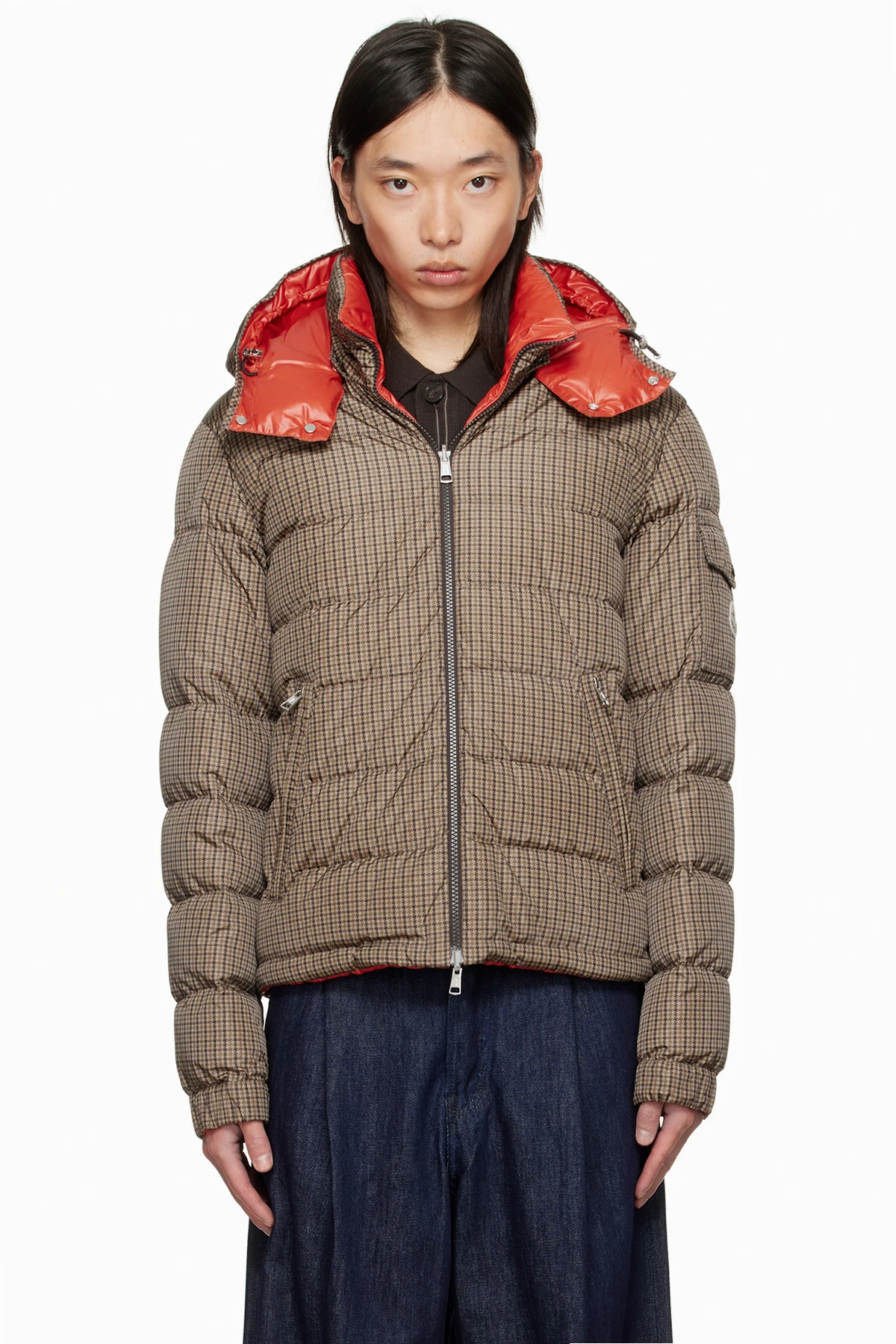Brown & Orange Jonage Reversible Short Down Jacket