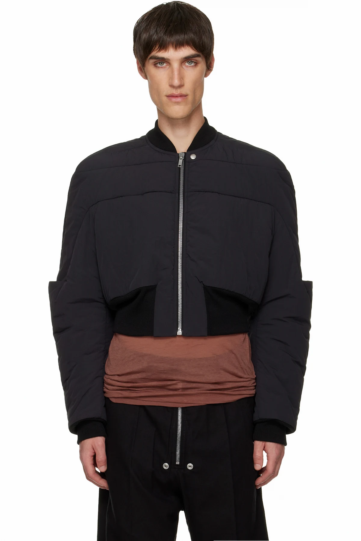 Black Concordians Girdered Down Bomber Jacket