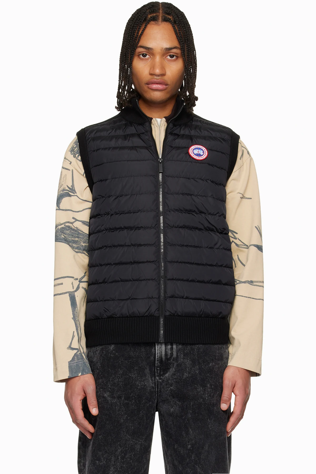 Black HyBridge Knit Down Vest